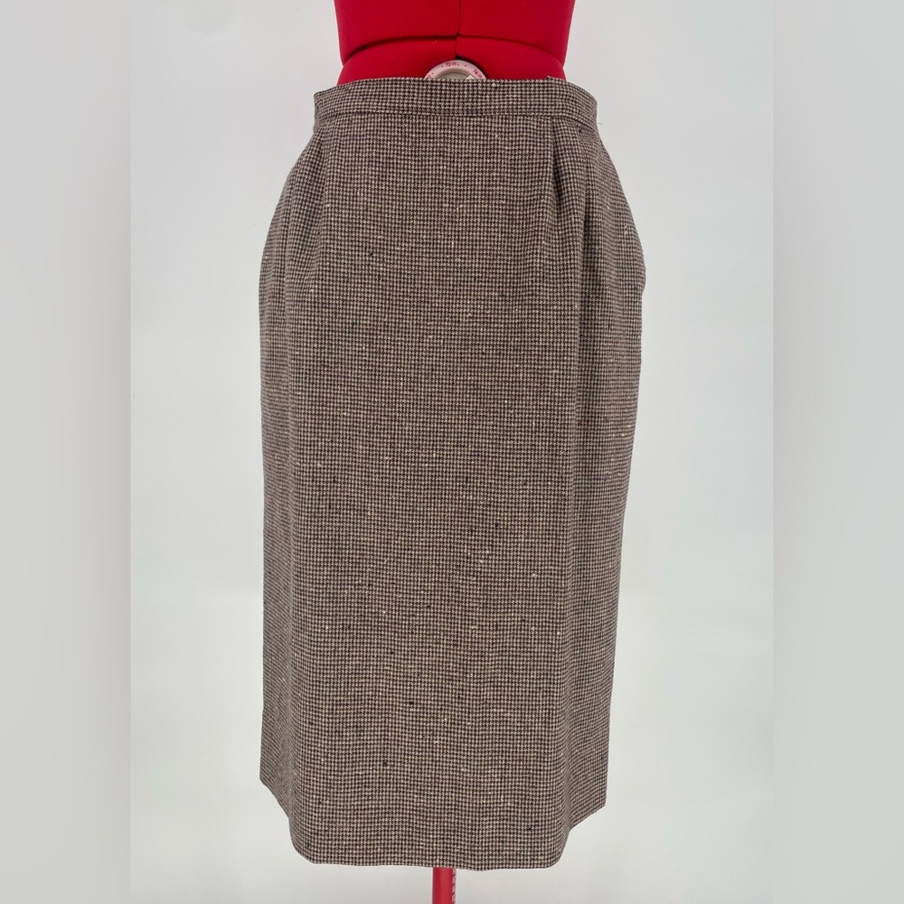 Vintage Pendleton Brown Houndstooth Wool High Ris… - image 1